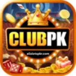 CLUB PK Game logo with real money slots and cards