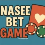 Colorful NASEE BET Game banner with card symbols and gaming style.