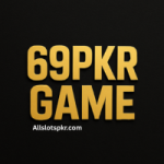 69PKR Game logo with gold lettering on a dark surface.