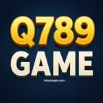 Q789 Game stylish logo with glowing golden text on a dark theme.