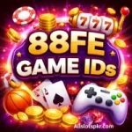 88EF Game IDs logo with casino coins, slot machine, playing cards, and gaming controller in a colorful background.