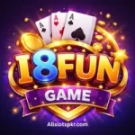 I8FUN Game logo with vibrant cards, gold coins, and colorful casino elements on a purple-blue gradient background.