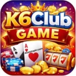 K6Club Game app icon showing cards, poker chips, coins, and a crown with vibrant colors.