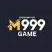 M999 Game colorful logo with gold text, crown, dice, poker chips, and casino-style design on dark background.