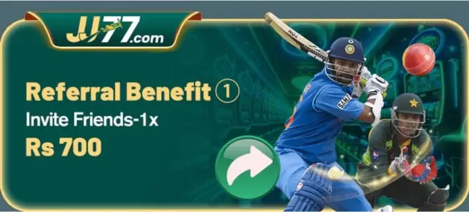 JJ77 Game Referral Benefit Invite friends 1 Rs 700