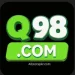 Stylish Q98 Game icon with golden numbers, casino cards, shiny dice, and glowing purple effects.