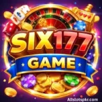 SIX177 Game mobile gaming app interface with slot and card games.