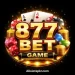 877BET Game logo with shiny gold letters and casino icons on dark background.