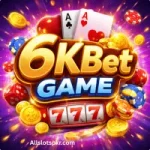6KBet Game mobile casino app with cards and slots on smartphone screen.
