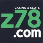 Z78 Game colorful logo with gold text, crown, dice, poker chips, and casino-style design on dark background.
